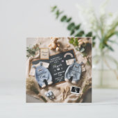 Twins Pregnancy Announcement, baby surprise 案内状 (スタンド正面)