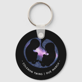 Twins Pregnancy Announcement Stars Baby Spiritual キーホルダー