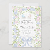 Twins shower, baby carriage shower invitation 招待状 (正面)