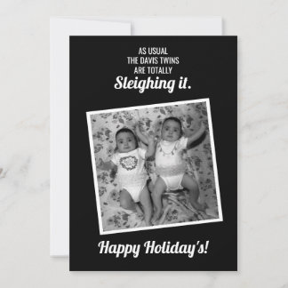 Twins Sleighing It Holiday Card シーズンカード