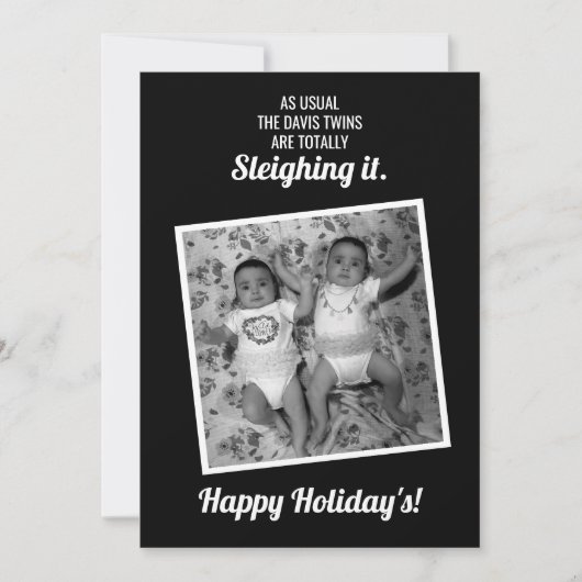 Twins Sleighing It Holiday Card シーズンカード (正面)
