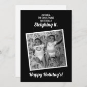 Twins Sleighing It Holiday Card シーズンカード (正面/裏面)