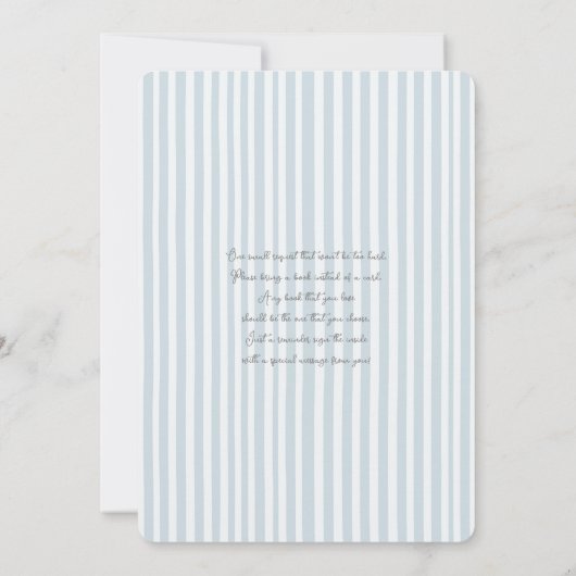 Twins Teddy Bear Baby Shower Boy Invitation 招待状 (裏面)