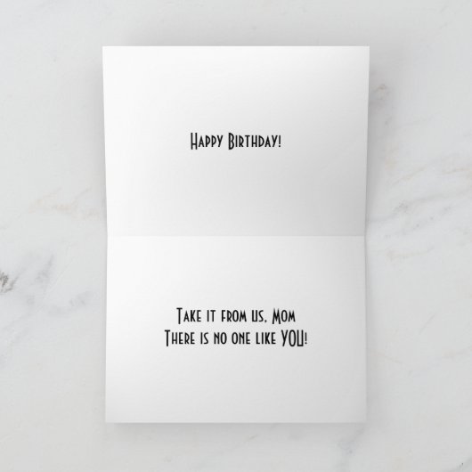 TWINS THINKS MOM IS A CLASSIC カード (内部)