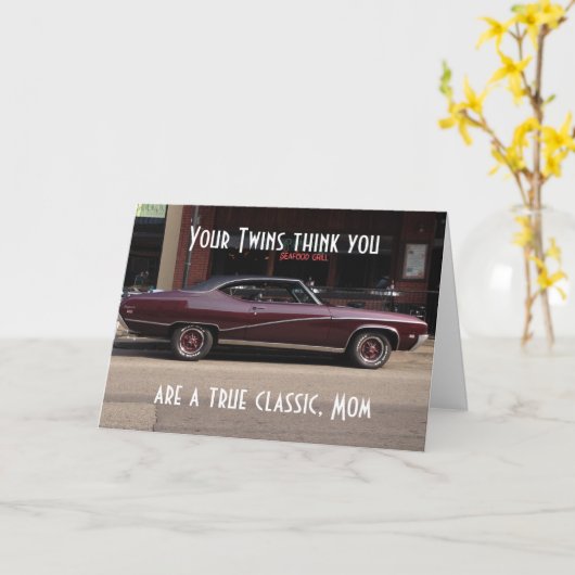 TWINS THINKS MOM IS A CLASSIC カード (黄色い花)