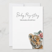 Twins Tiger Jungle Wild Details Baby Shower 招待状 (裏面)
