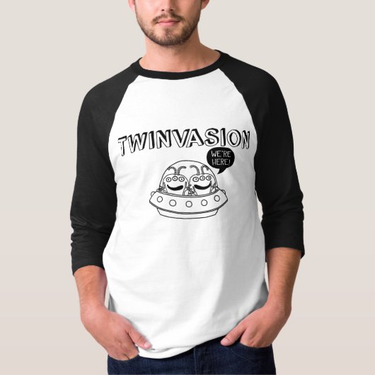 TWINVASION "私達はここにいます! " Tシャツ (正面)