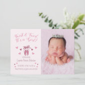 Twirl、It's a Girl Birth Announcement 案内状 (スタンド正面)