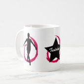 TWIRLERの渦巻PINK/BLACK コーヒーマグカップ (正面左)