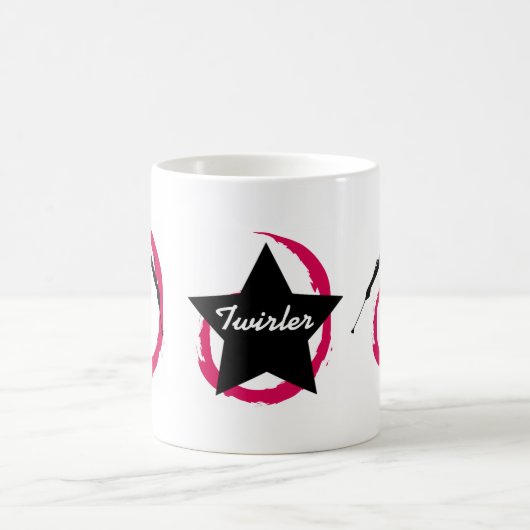 TWIRLERの渦巻PINK/BLACK コーヒーマグカップ (中央)