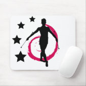 TWIRLERの渦巻PINK/BLACK マウスパッド (マウス)