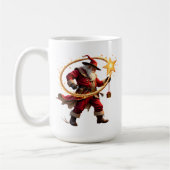 Twirling Lasso Cowboy Santa コーヒーマグカップ (左)