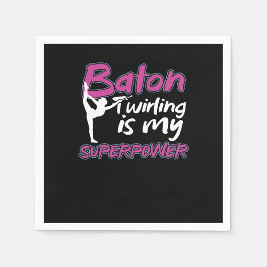 Twirling Spinning Gymnastics Gymnasts Baton Twirli スタンダードカクテルナプキン (正面)