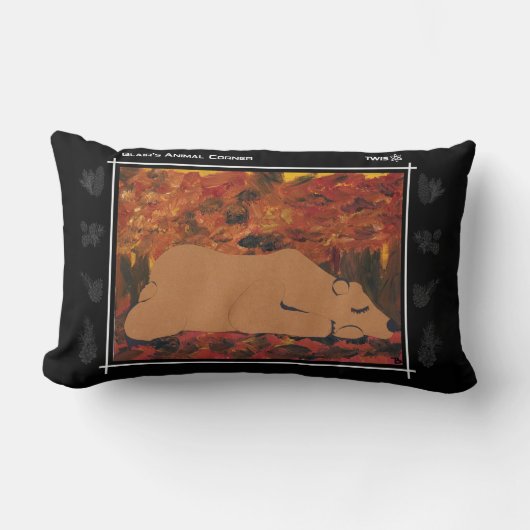 TWISの腰神経の枕: ブレアの動物の角のハイイログマ ランバークッション (正面)