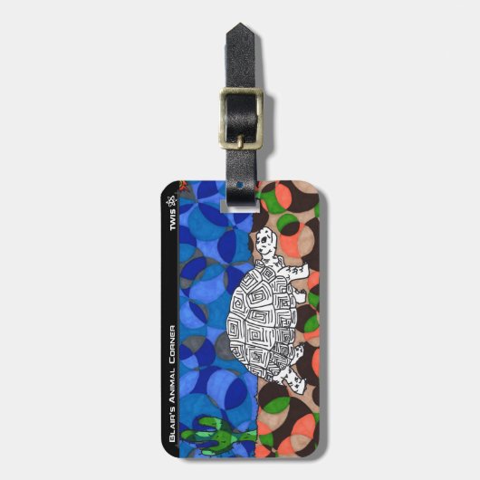 TWISの荷物のラベル: ブレアの動物の角のカメ ラゲッジタグ (正面縦)