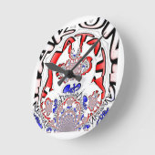 Twist Hakuna Matataフランスの：カルチュラルユニークブレンド ラウンド壁時計 (傾斜)