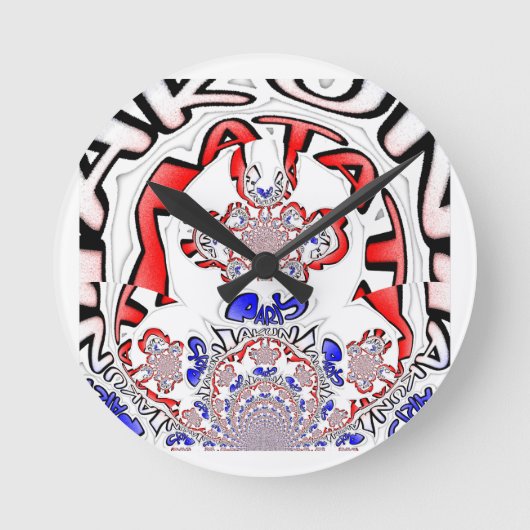 Twist Hakuna Matataフランスの：カルチュラルユニークブレンド ラウンド壁時計 (正面)