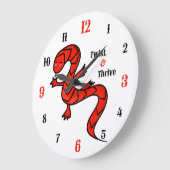 Twist & Thrive Red Lizard Wall Clock ラージ壁時計 (傾斜)