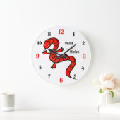 Twist & Thrive Red Lizard Wall Clock ラージ壁時計 (ホーム)