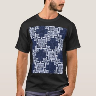 Twisted Indigoテクス市松模様にチャーの背景。 Tシャツ