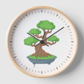 Twisted Japanese Bonsai Tree 壁時計 (正面)