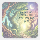 Twisted Tree Path & Quote スクエアシール (正面)