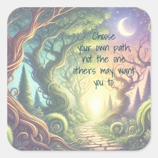 Twisted Tree Path & Quote スクエアシール (正面)