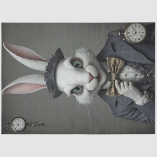 Twisted Wonderland - Creepy White Rabbit Decompage 薄葉紙 (正面)