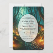 Twisted Woodland Lantern Path Wedding 招待状 (正面)