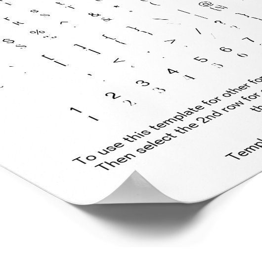 Twister Font Glyph Character Sheet ポスター (角)