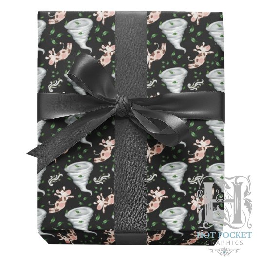 Twisters Tornado Gift Wrapping Paper - Black ラッピングペーパー