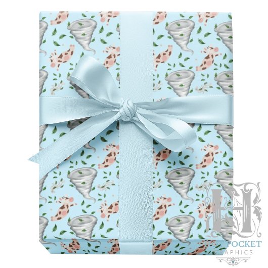 Twisters Tornado Gift Wrapping Paper - Blue ラッピングペーパー