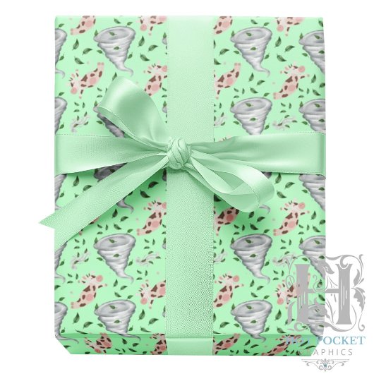 Twisters Tornado Gift Wrapping Paper - Green ラッピングペーパー