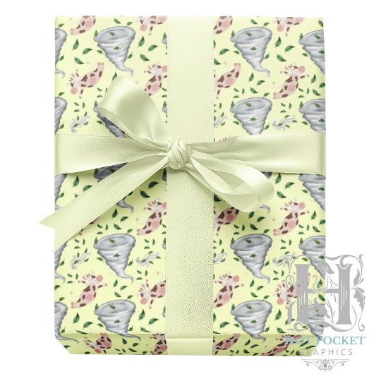 Twisters Tornado Gift Wrapping Paper - Yellow ラッピングペーパー