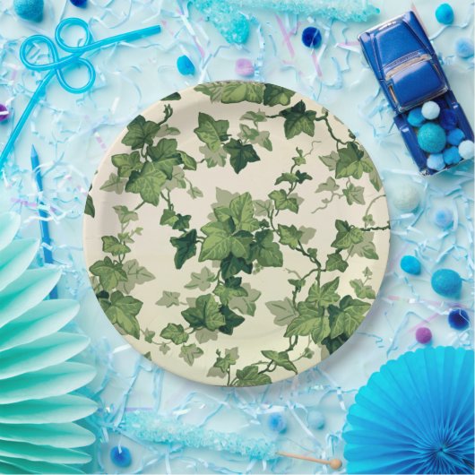 Twisting Ivy Leaves Pattern ペーパープレート (パーティー)