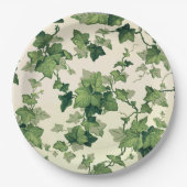 Twisting Ivy Leaves Pattern ペーパープレート (正面)