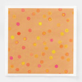 Twisty Polka Dot Spiral Orange Paper Party Napkins (正面)
