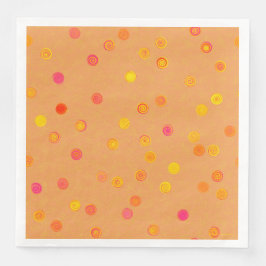 Twisty Polka Dot Spiral Orange Paper Party Napkins
