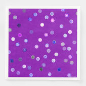Twisty Polka Dot Spiral Purple Paper Party Napkins (正面)