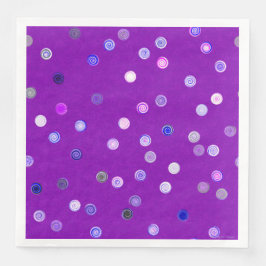 Twisty Polka Dot Spiral Purple Paper Party Napkins