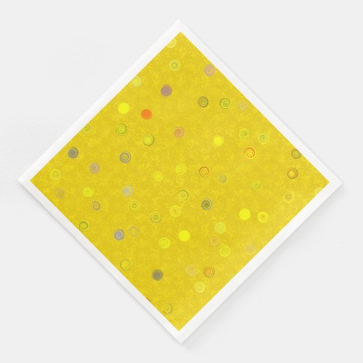 Twisty Polka Dot Spiral Yellow Paper Party Napkins (コーナー)