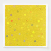 Twisty Polka Dot Spiral Yellow Paper Party Napkins (正面)