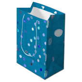 Twisty Polka Dot Spirals Blue Gift Bag ミディアムペーパーバッグ (正面アングル)
