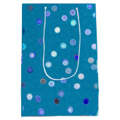 Twisty Polka Dot Spirals Blue Gift Bag ミディアムペーパーバッグ (裏面)