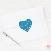 Twisty Polka Dot Spirals Blue Heart Stickers ハートシール (封筒)