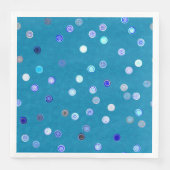 Twisty Polka Dot Spirals Blue Paper Party Napkins (正面)