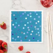 Twisty Polka Dot Spirals Blue Paper Party Napkins (インサイチュ)