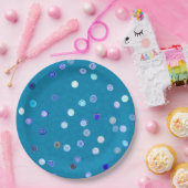 Twisty Polka Dot Spirals Blue Paper Party Plates ペーパープレート (パーティー)