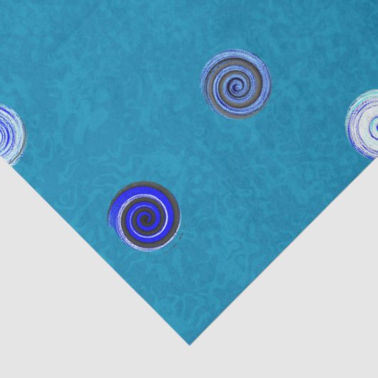 Twisty Polka Dot Spirals Blue Tissue Paper 薄葉紙 (詳細)