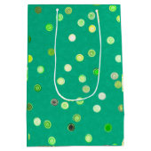 Twisty Polka Dot Spirals Green Gift Bag ミディアムペーパーバッグ (裏面)